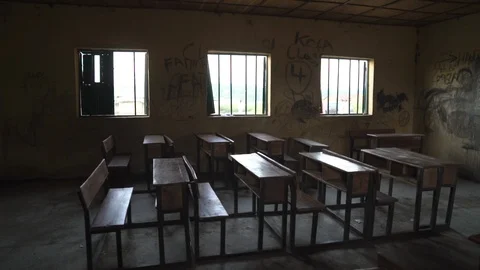 African school classroom side view movement right Stock Footage 100902090