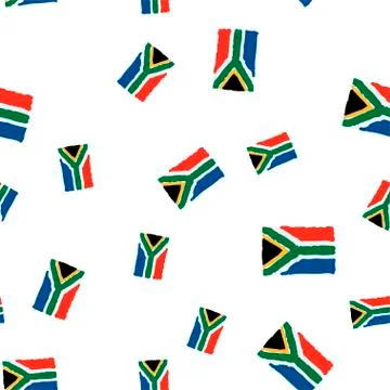 African seamless pattern with Flag. Flat vector illustration EPS 10 Illustrazione stock