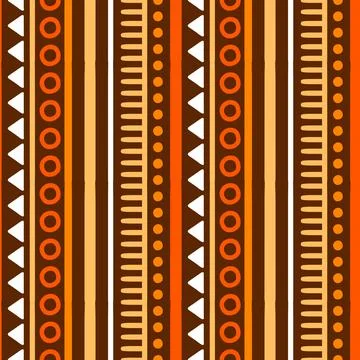 African seamless pattern. Hand stamp printing. Ethnic folk texture. Stock Illustration