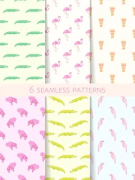 African Seamless Patterns. Vector Set Illustrazione stock