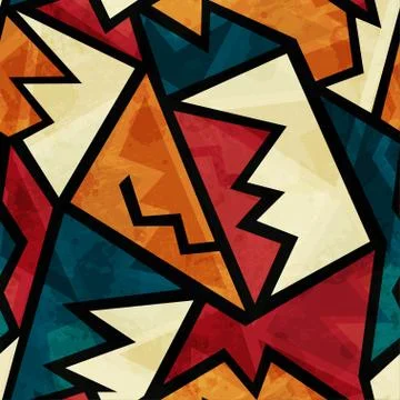 African seamless texture with grunge effect Stock Illustration
