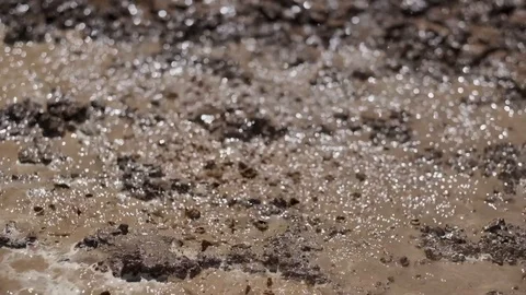African stock video of raining falling on wet muddy ground Stock Footage 120180726