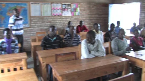 African students in a class in Rwanda Stock Footage 42269274