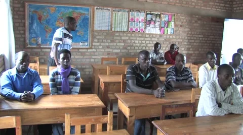 African students in a class in Rwanda Stock Footage 42273258