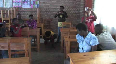 African Students In A School In Rwanda Stock Footage 44876978