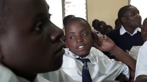 African students studying at school - Responding to teacher-Education in Africa Video stock 59007529