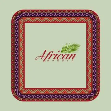 African style frame border with copyspace for your design. Vector illustration. Stock Illustration
