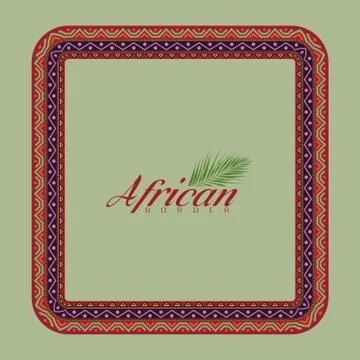 African style frame border with copyspace for your design. Vector illustration. Illustrazione stock