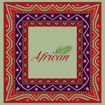 African style frame border with copyspace for your design. Vector illustration Stock Illustration