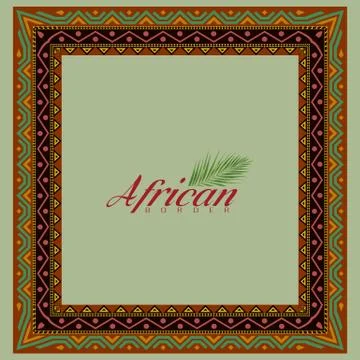 African style frame border with copyspace for your design. Vector illustration. Stock Illustration