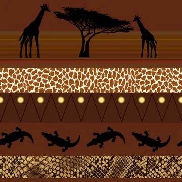 African style. Seamless pattern. Stock Illustration