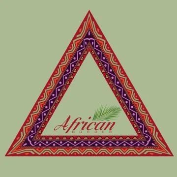 African style triangle frame border with copyspace for your design. Vector Stock Illustration