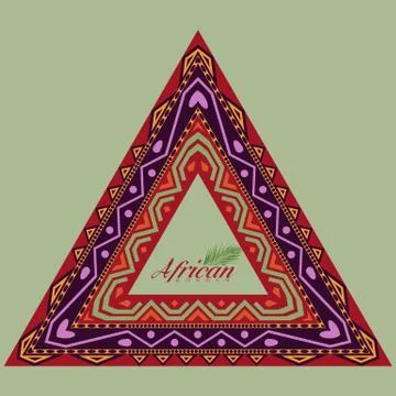 African style triangle frame border with copyspace for your design. Vector Illustrazione stock