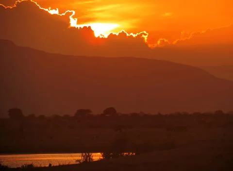 African sunset Stock Photos