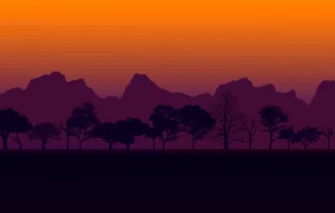 African sunset vector Stock Illustration