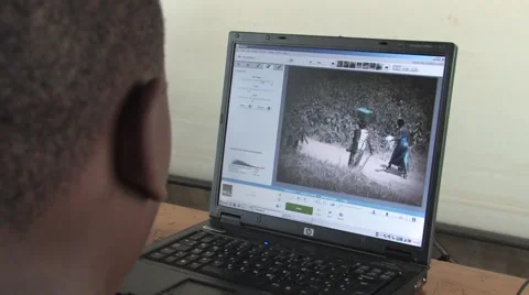 African Teachers And Students using Computer In A Class In Rwanda Stock Footage 53088451