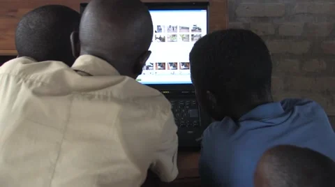 African Teachers And Students Using Computer In A Class In Rwanda Stock Footage 53089462