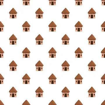 African tribal huts pattern background art Stockillustratie