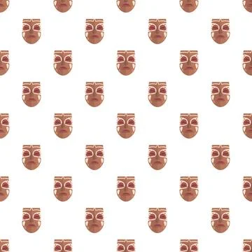 African tribal mask pattern repeating traditional cultural art Stock Illustration