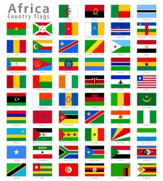 African Vector National flags Set Stock Illustration
