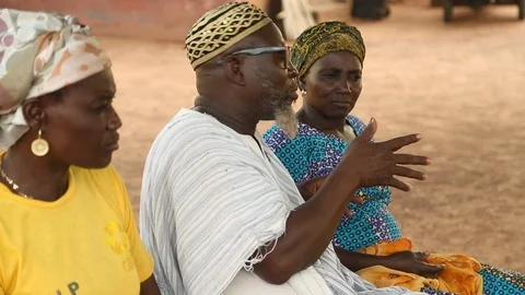 African village meeting - Ghana, Africa Stock Footage