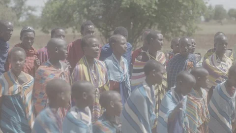 African villagers dancing Stock Footage 90561314