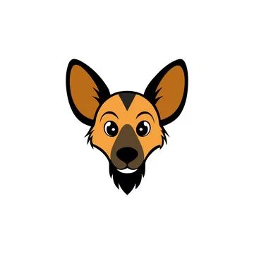 African Wild Dog head vector illustration Illustrazione stock