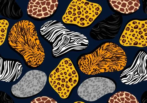 African wildlife seamless pattern Stock Illustration