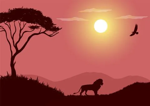 African wildlife vector Stock Illustration
