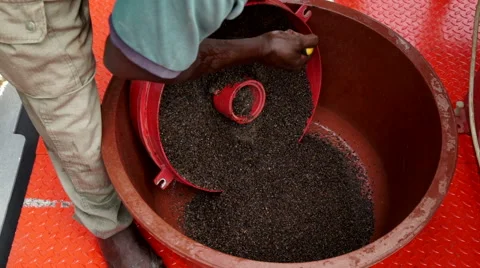 Africans are working to sift the sand. Detail Stock Footage 68316724