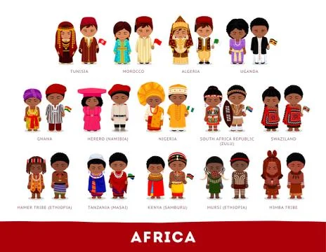 Africans in national clothes. Stock Illustration