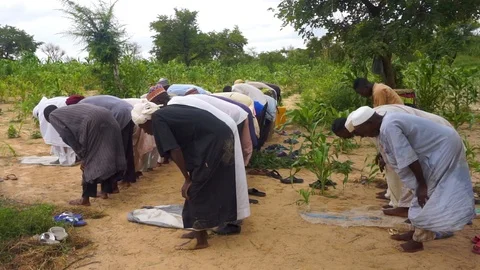 Africans pray on land Stock Footage 102410794