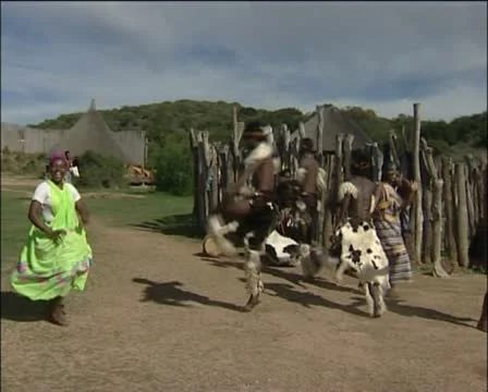 African's in traditional clothes Stock Footage 11618463