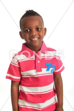 Afro american beautiful black child who smiles isolated Stock Photos