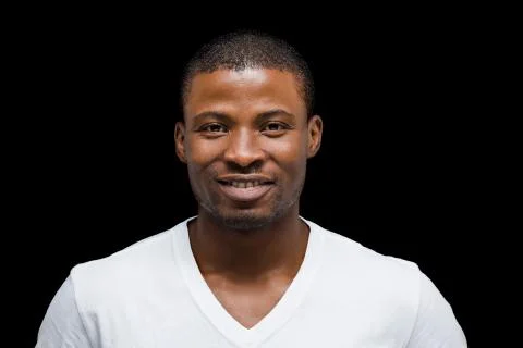 Afro-American man posing in studio Stock Photos