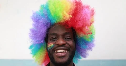 Afro american man smiling in front of the camera Stock Footage 145430220