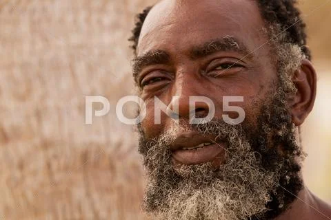 Afro American Senior Man With A Powerful Expression In His Eyes Stock Photos