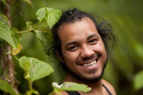 Afro American Smiling At The Camera 스톡 사진