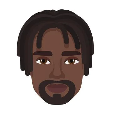 Afro bearded man Stock Illustration