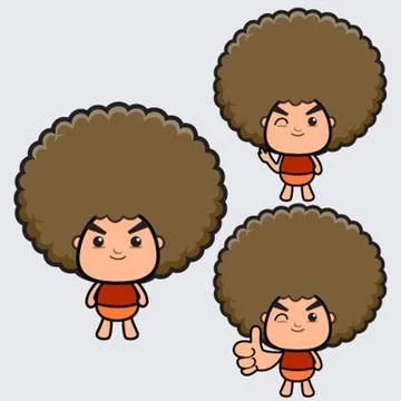Afro boy Stock Illustration