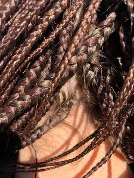 Afro Braids Close-Up: Roots and Attachment Stock Photos