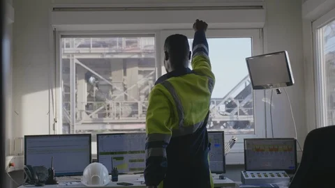 Afro engineer doing exercises Stock Footage 114330741