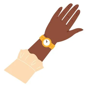 Afro hand with watch Stock Illustration