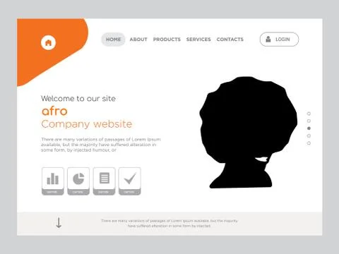 Afro Landing page website template design 무료 스톡 일러스트