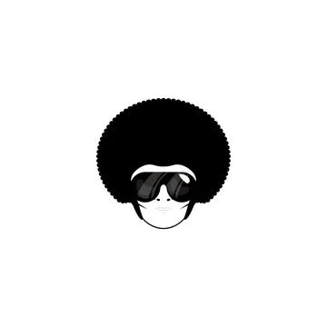 Afro Man design Logo Template Flat Style Design Vector Illustration Stock Illustration