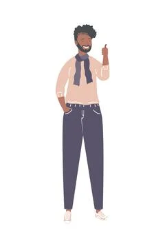 Afro man with thumb up Stock Illustration