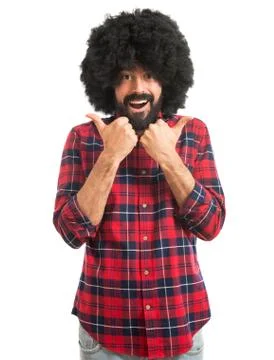 Afro man with thumb up Stock Photos