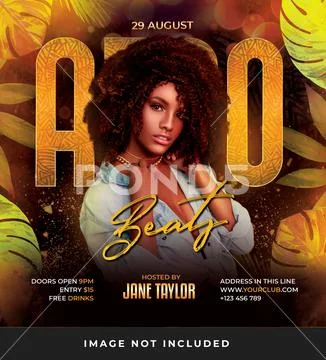 Afro Party Flyer Psd Template ~ Psd Template #250006654