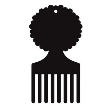 Afro pick icon on white background. afro hairbrush sign. afro comb symbol. Stock Illustration