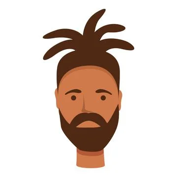 Afro rasta icon cartoon vector. Wig style Illustrazione stock